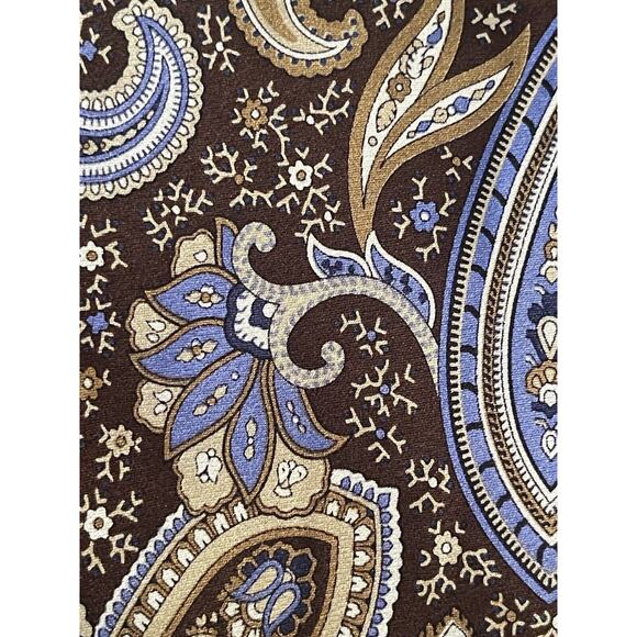 Croft & Barrow Blue Brown Hand Made 100% Silk Men’s Neck Tie Made In China - Picture 9 of 9